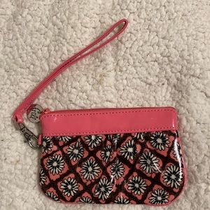 Vera Bradley Wristlet Pink Floral Removable Strap Photo Window